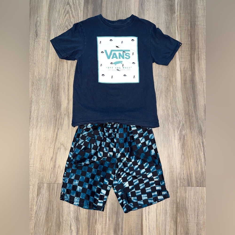 Vans Kids Set - Dark Blue and Checkered